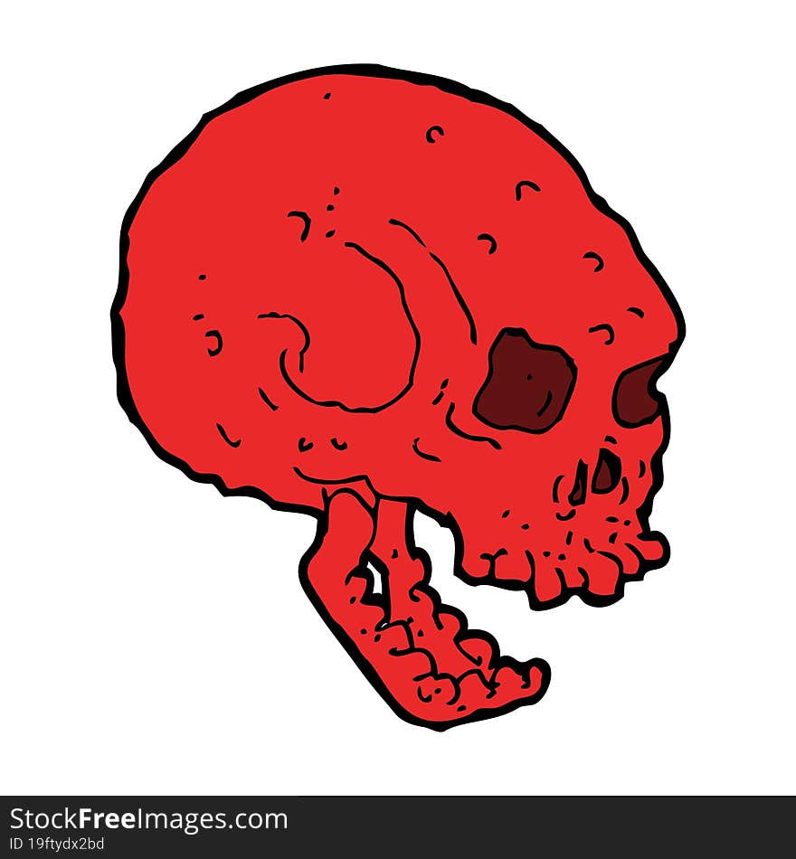 cartoon spooky skull