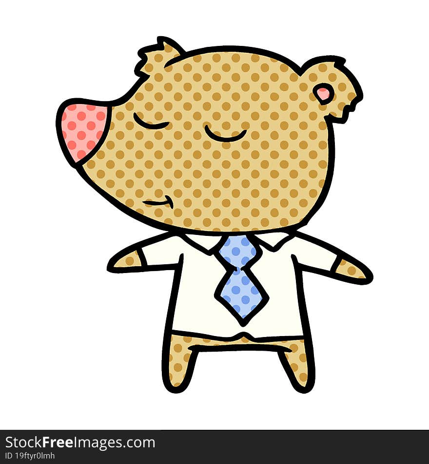 happy cartoon bear wearing shirt. happy cartoon bear wearing shirt