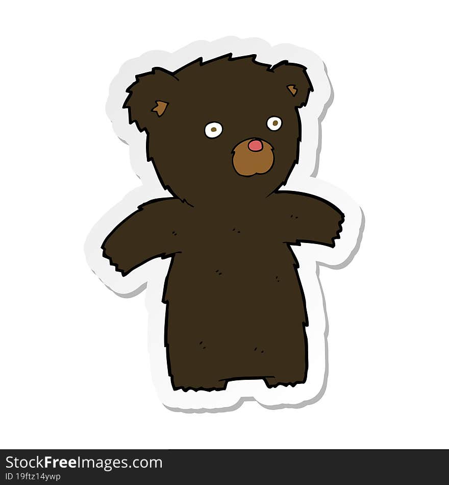 sticker of a cartoon black bear