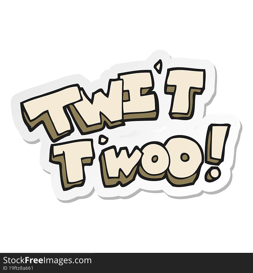 Sticker Of A Cartoon Twit Two Owl Call Text