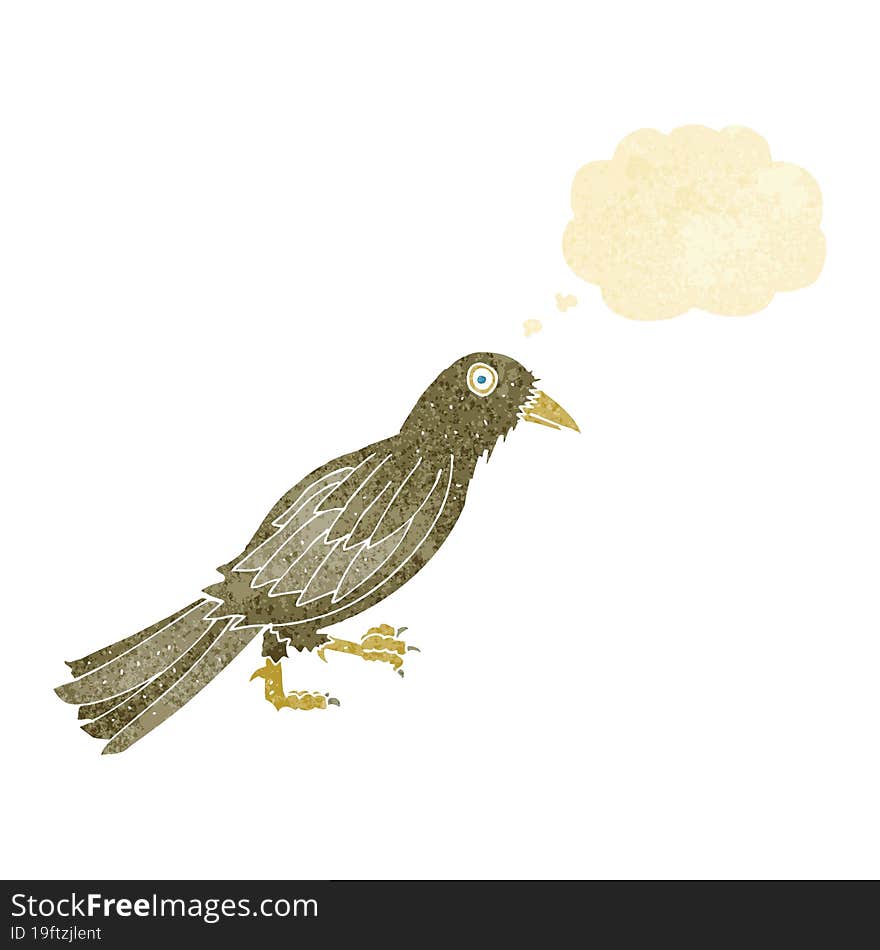 Cartoon Crow With Thought Bubble