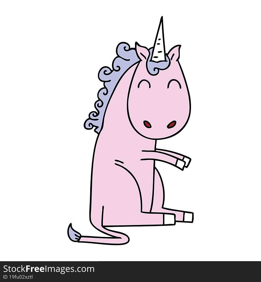 quirky hand drawn cartoon unicorn