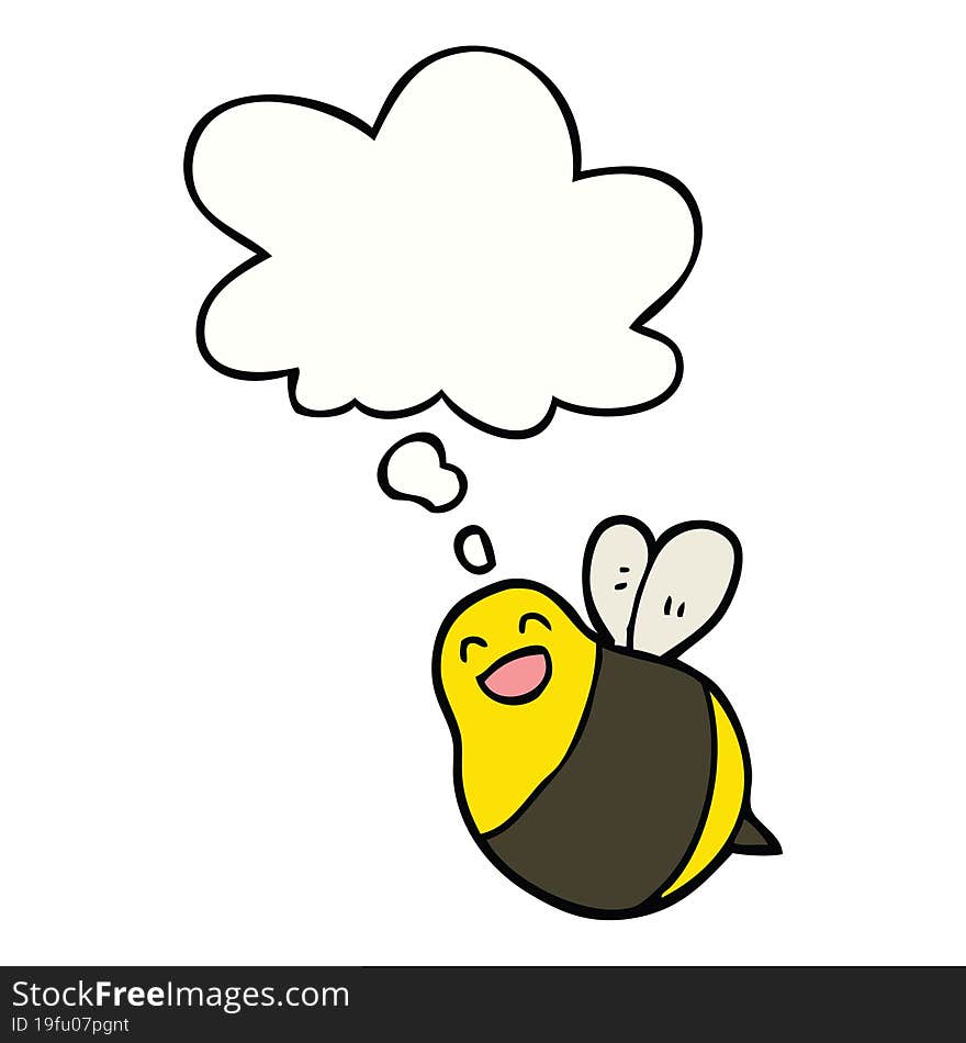 cartoon bee and thought bubble