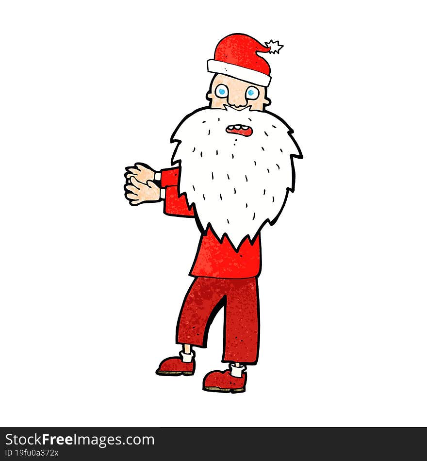 cartoon man in santa hat