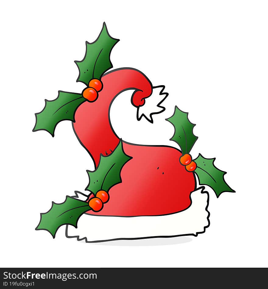 Cartoon Christmas Holly Hat