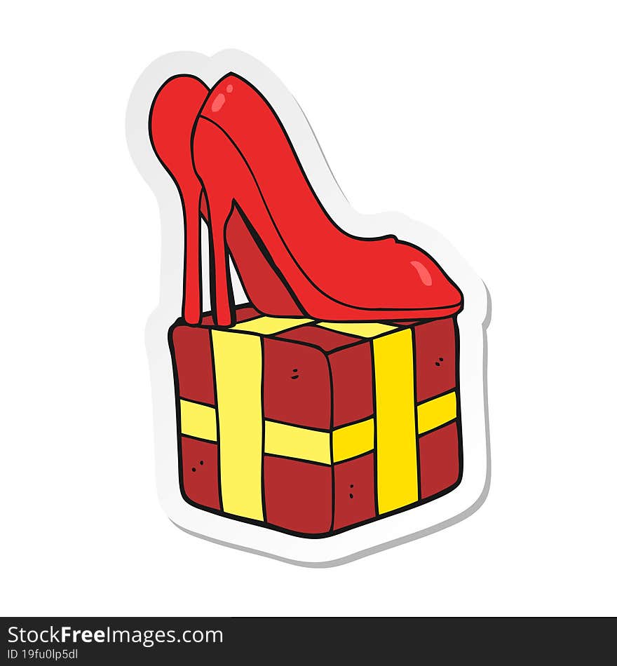 Sticker Of A Cartoon High Heel Shoes Gift