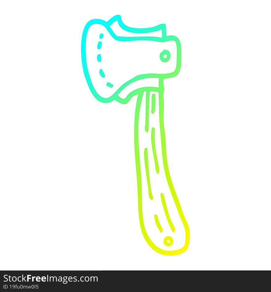 Cold Gradient Line Drawing Cartoon Long Axe