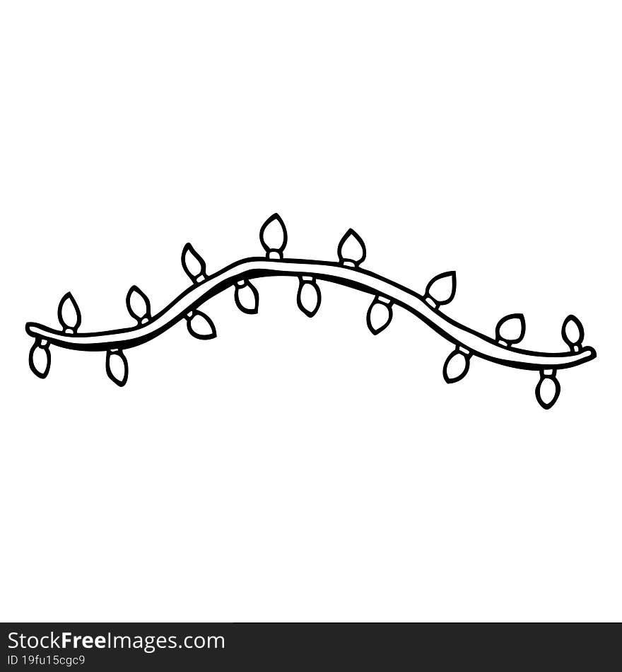 line drawing cartoon christmas lights