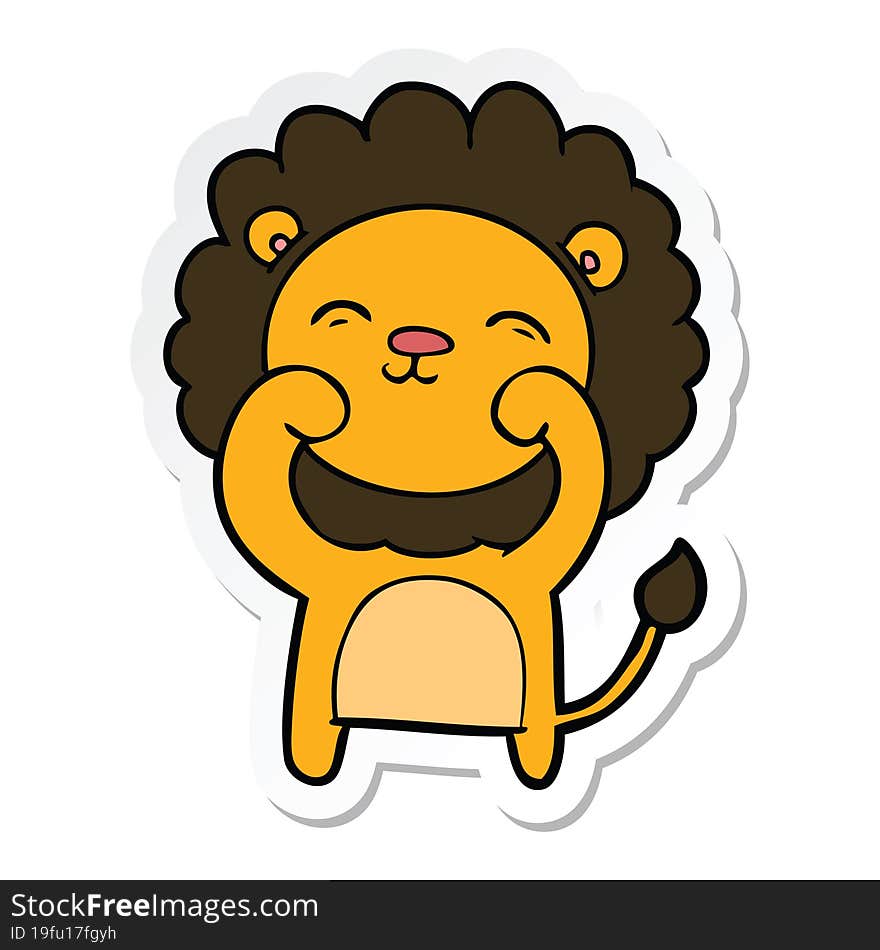 Sticker Of A Cartoon Lion