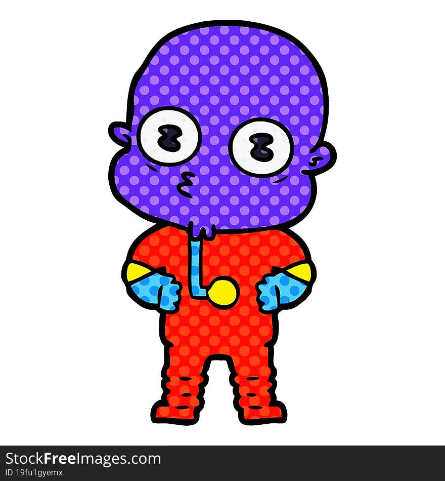 cartoon weird bald spaceman. cartoon weird bald spaceman