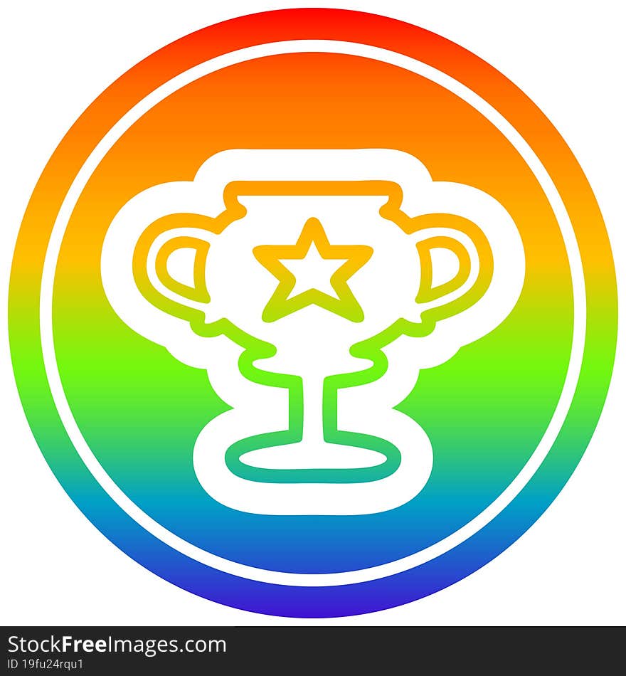 trophy cup circular in rainbow spectrum