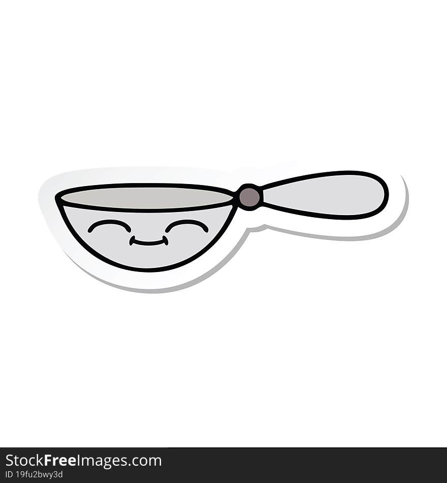 Sticker Of A Cute Cartoon Measuring Spoon