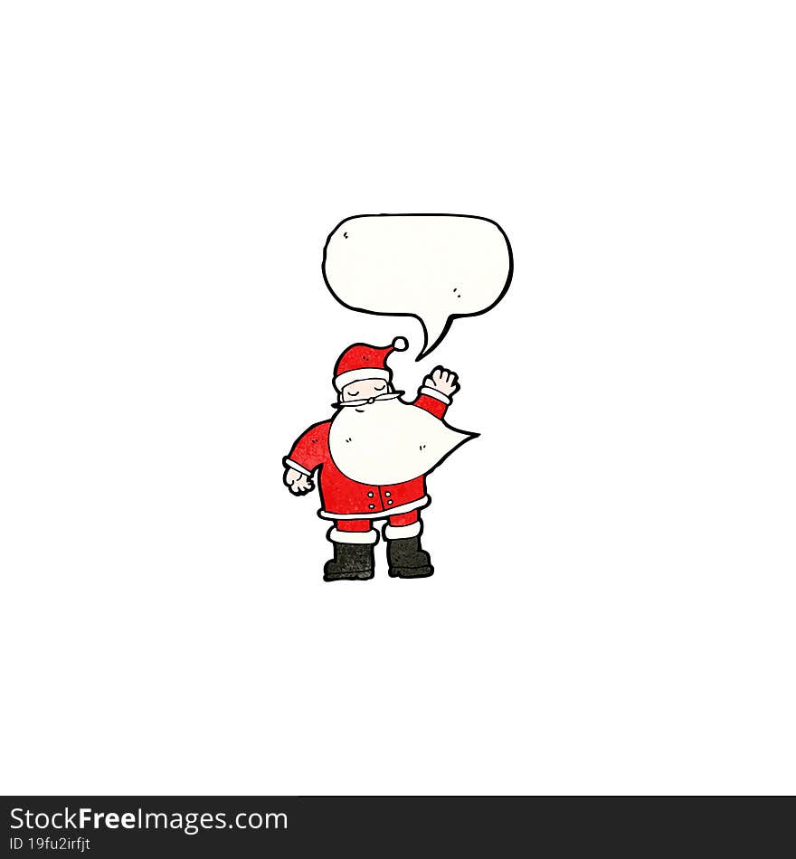 cartoon santa claus with speech bubble