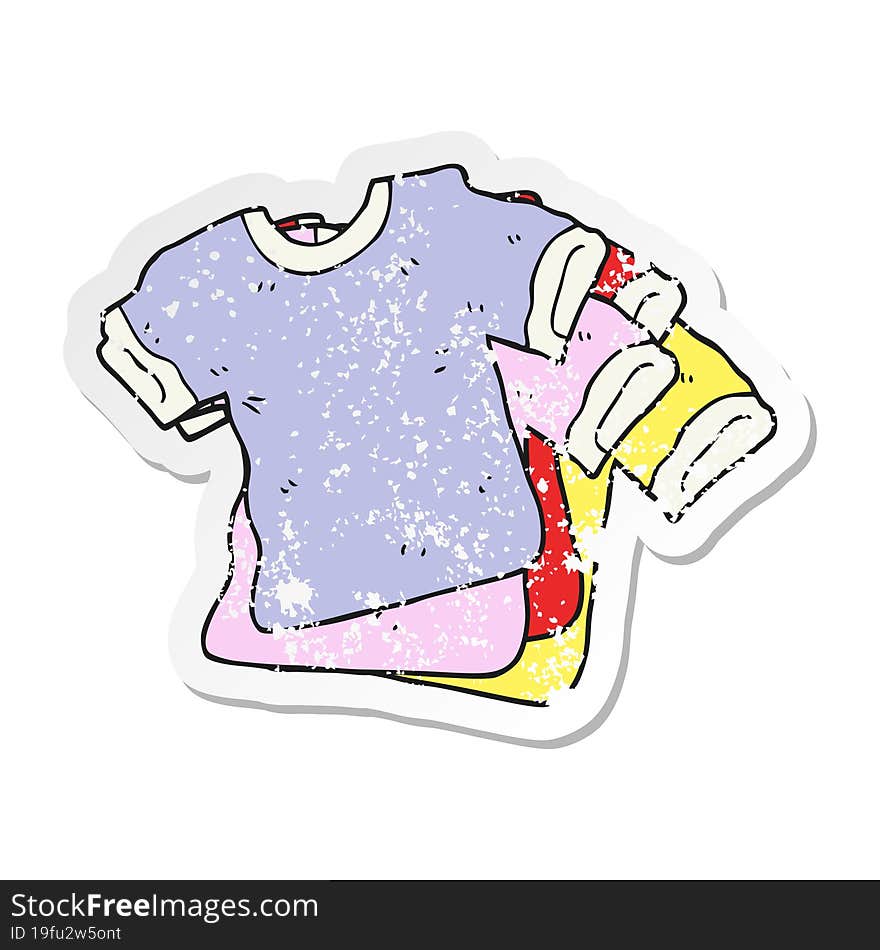 retro distressed sticker of a cartoon t shirts