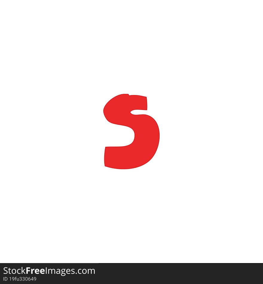 cartoon doodle letter s