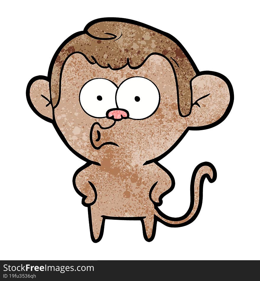 cartoon surprised monkey. cartoon surprised monkey