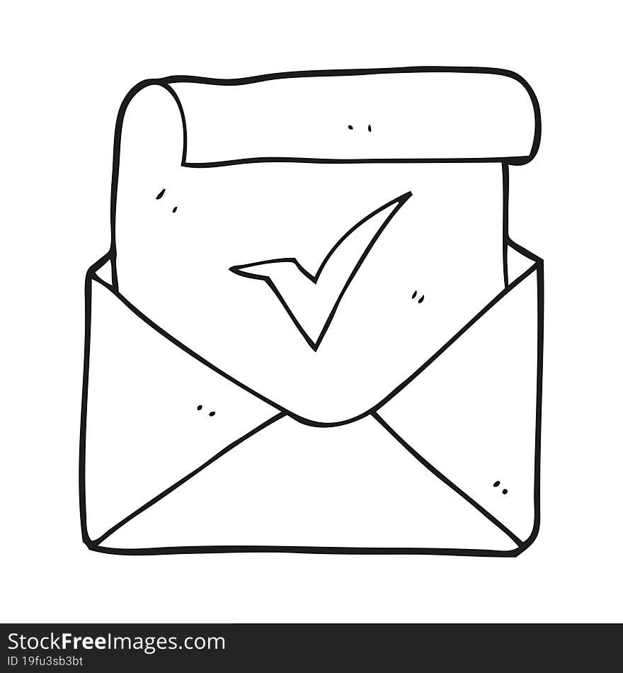 Black And White Cartoon Positive Letter