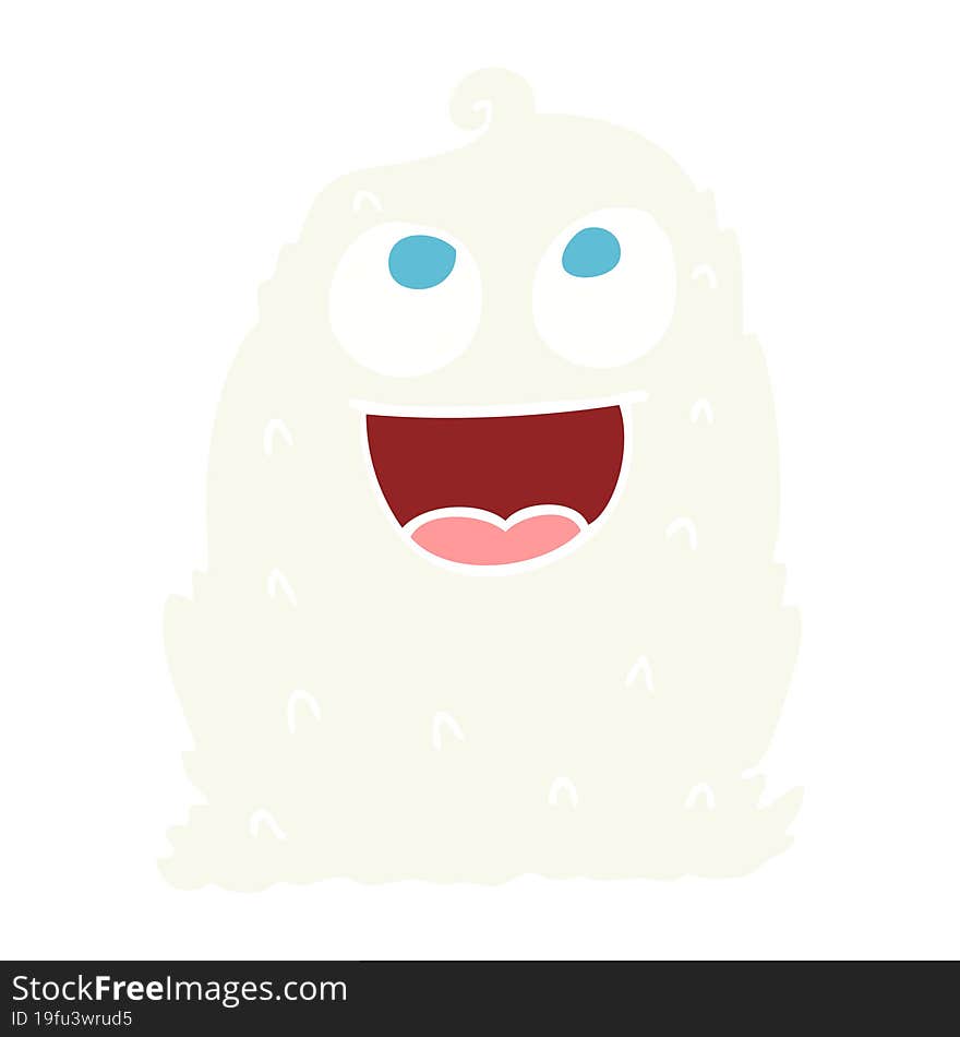 Flat Color Illustration Cartoon Lumpy Ghost