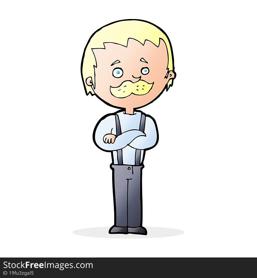 cartoon man with mustache