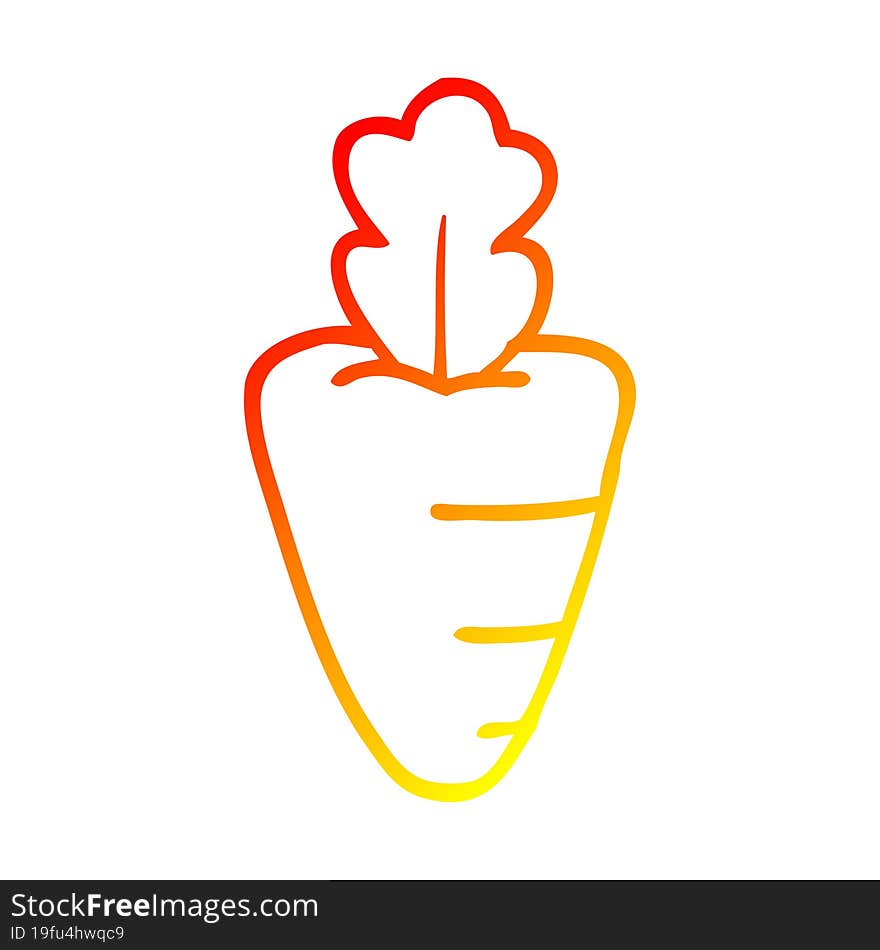 warm gradient line drawing cartoon carrot