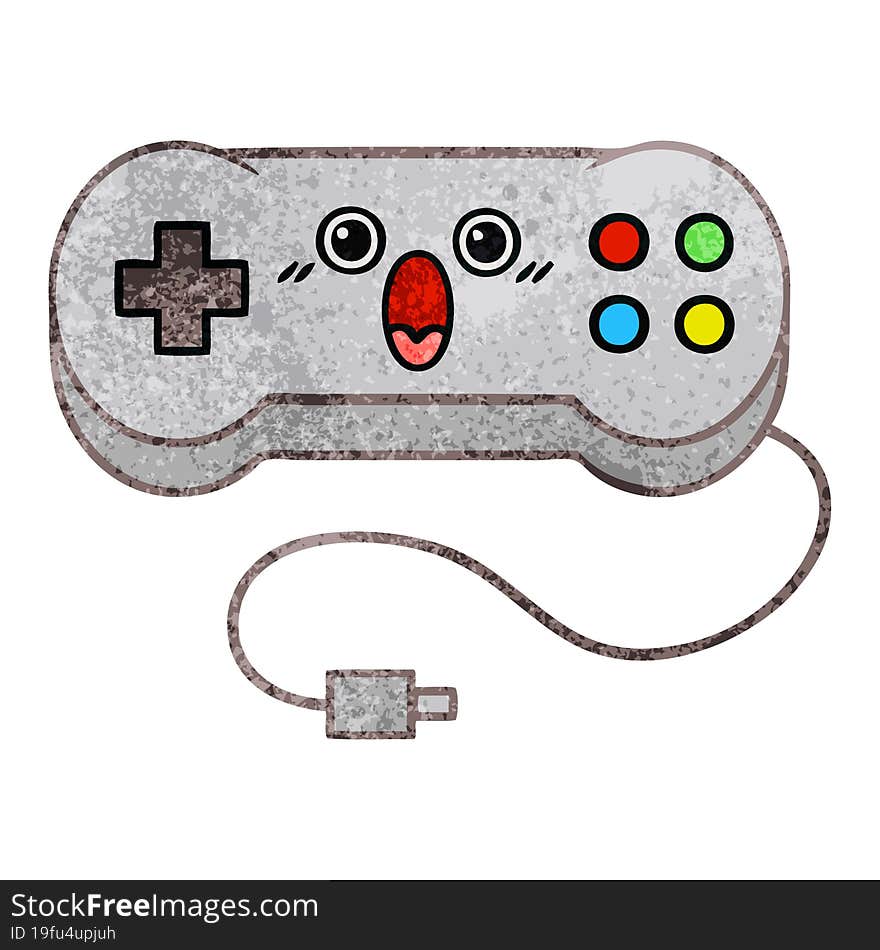 retro grunge texture cartoon game controller