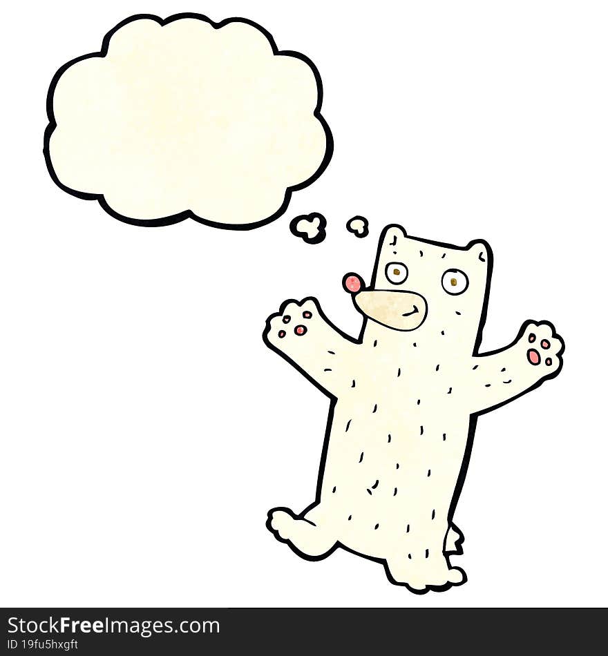 cartoon polar bear with thought bubble