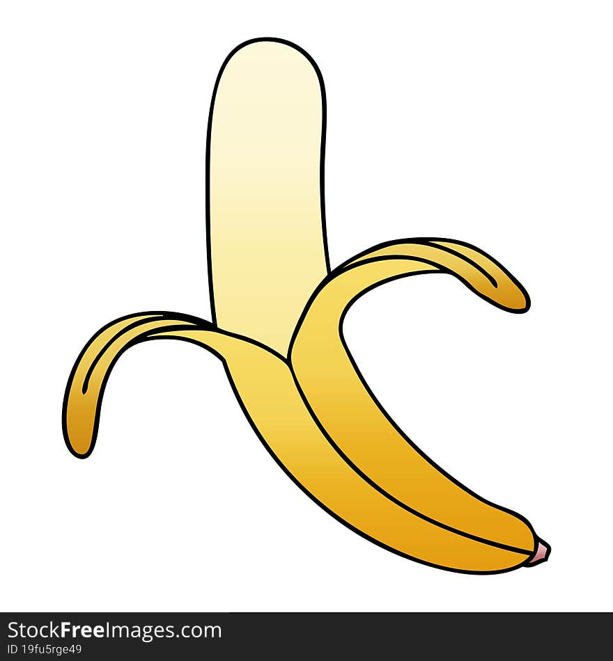 quirky gradient shaded cartoon banana