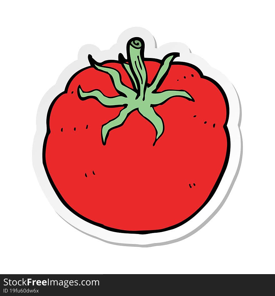 Sticker Of A Cartoon Tomato