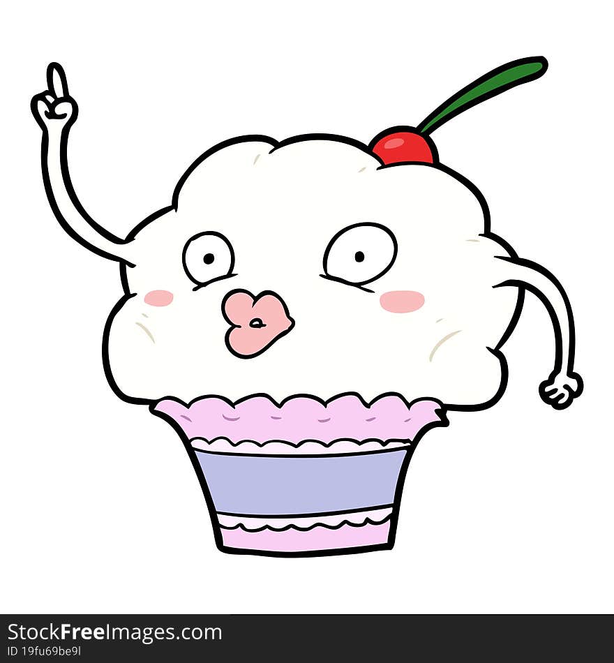 funny cartoon cupcake. funny cartoon cupcake