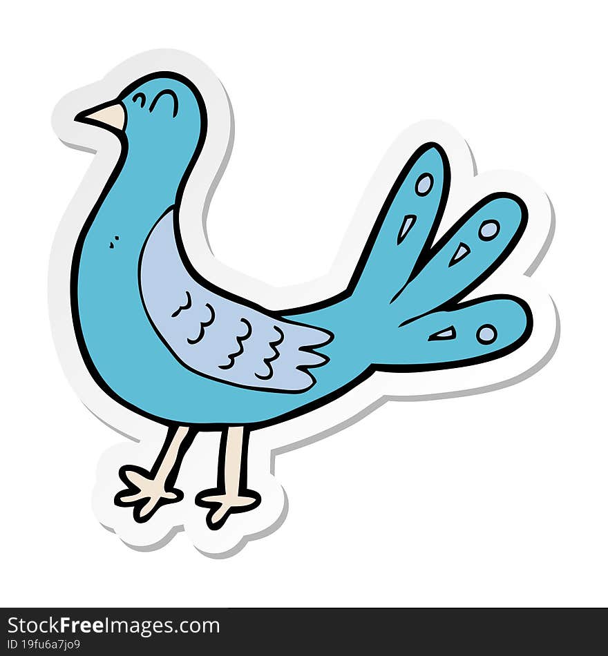 Sticker Of A Cartoon Bird