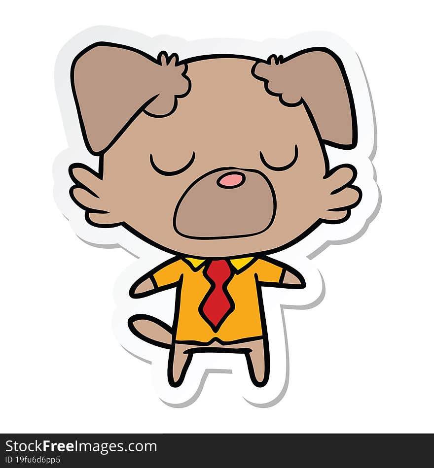 Sticker Of A Cartoon Dog Manager