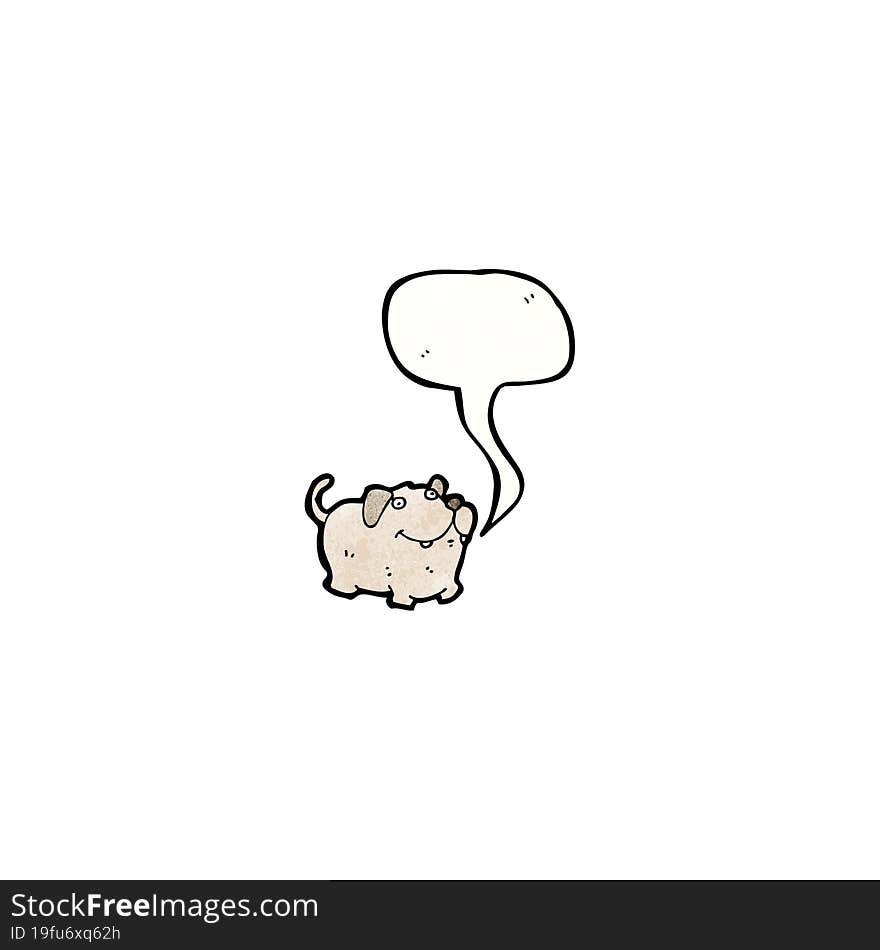 Cartoon Little Dog With Speech Bubble