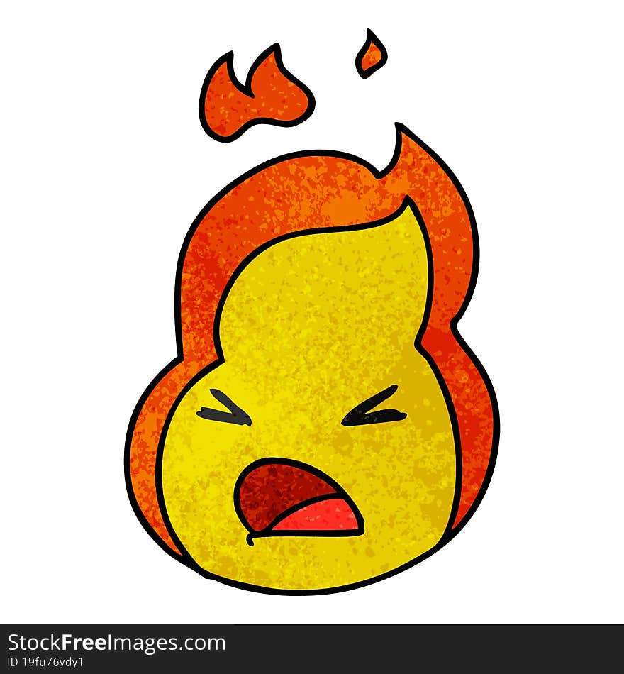 textured cartoon kawaii cute fire flame