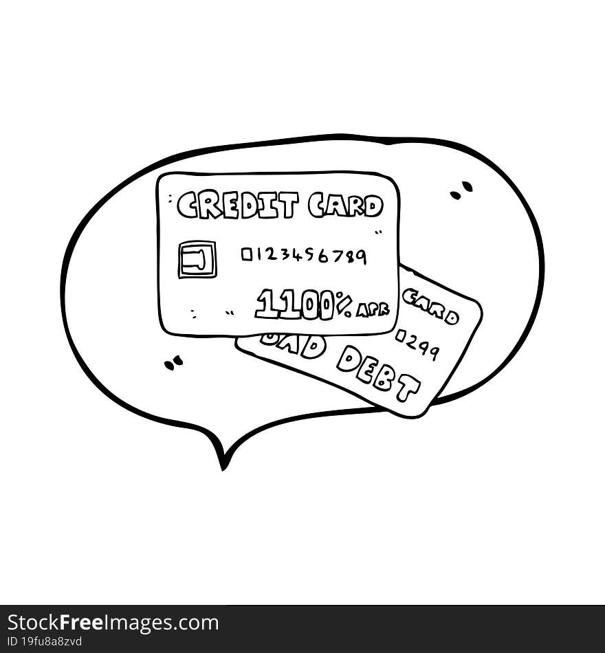 speech bubble cartoon credit cards