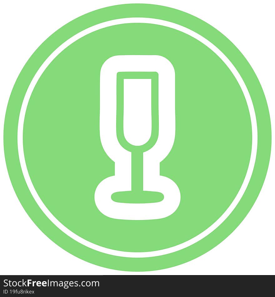 champagne flute circular icon