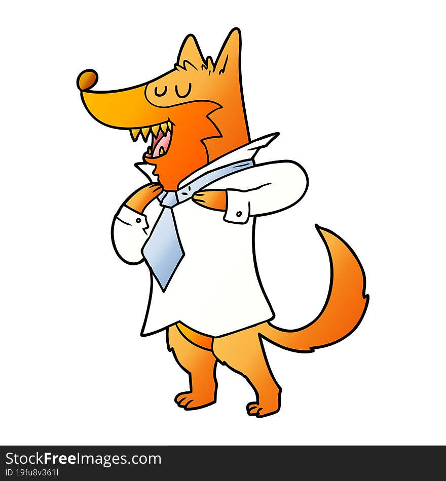 office worker fox cartoon character. office worker fox cartoon character