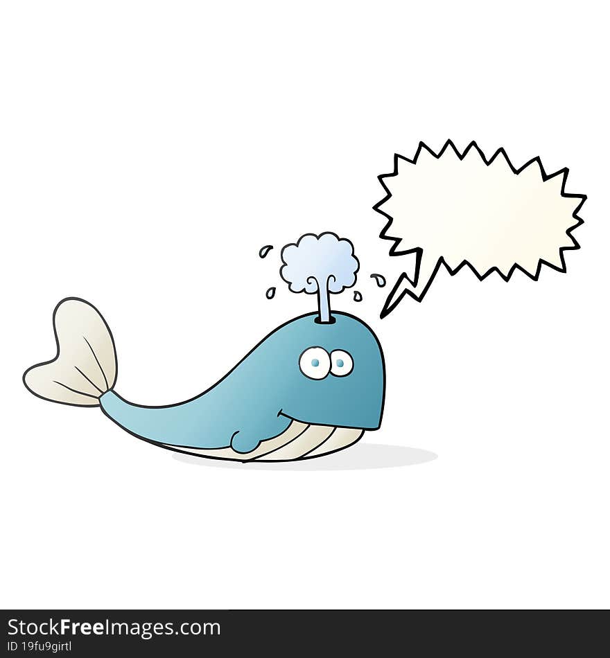 speech bubble cartoon whale spouting water