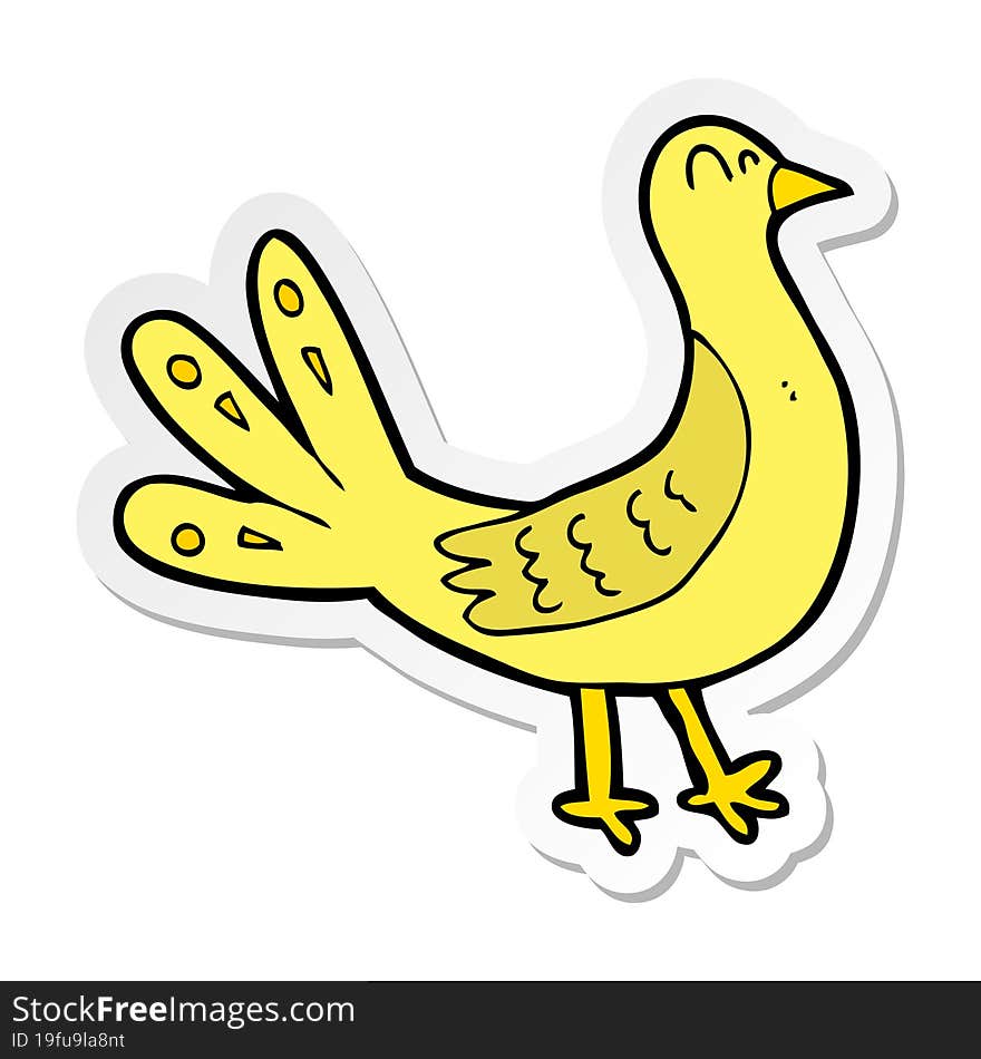 sticker of a cartoon bird