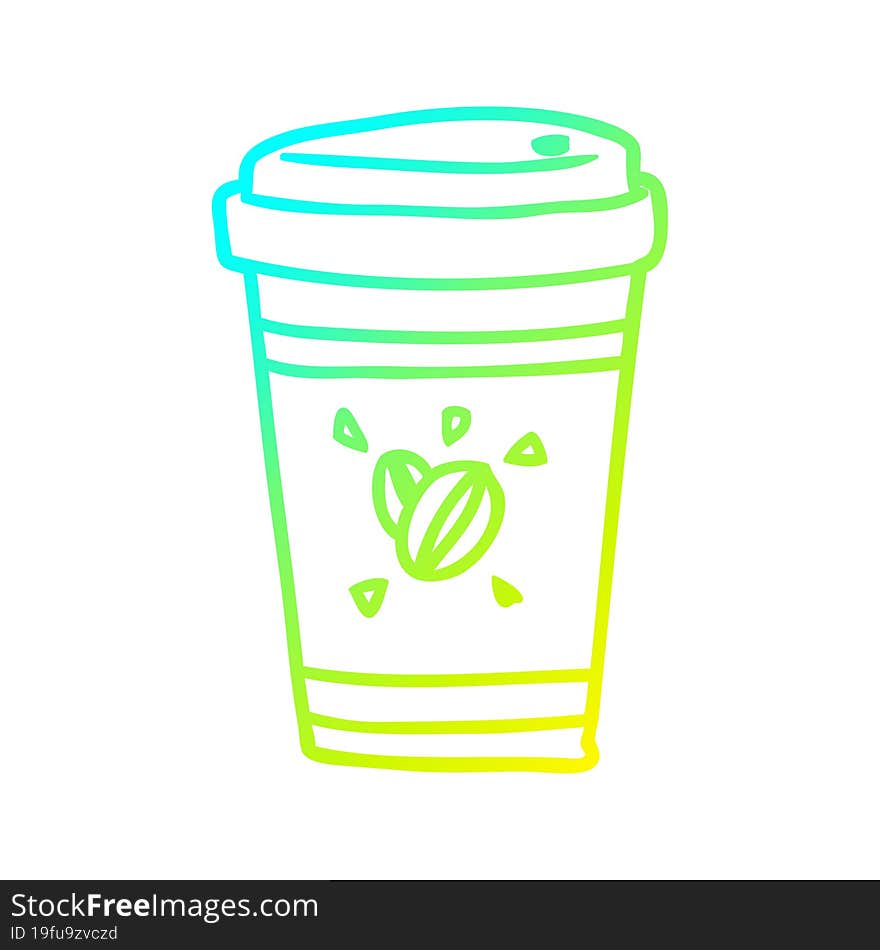 cold gradient line drawing of a cup of takeout coffee