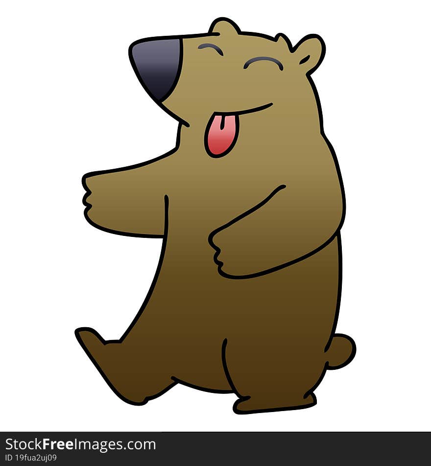 quirky gradient shaded cartoon bear