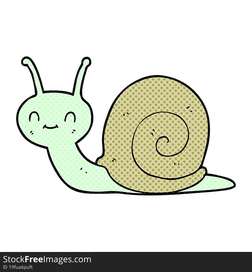 freehand drawn cartoon cute snail