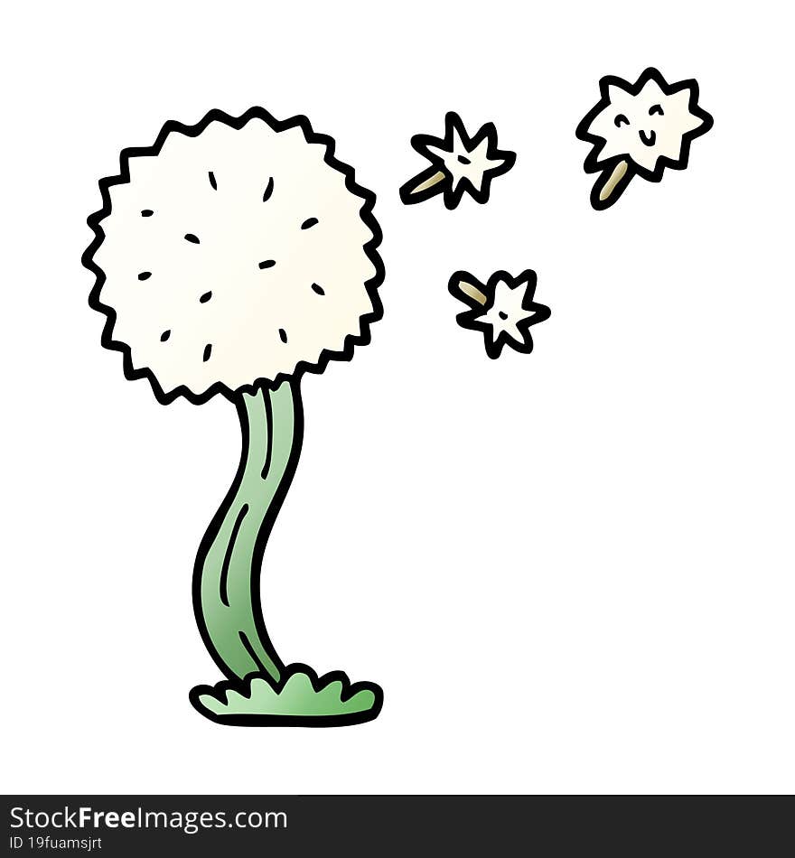 Cartoon Doodle Blowing Dandelion