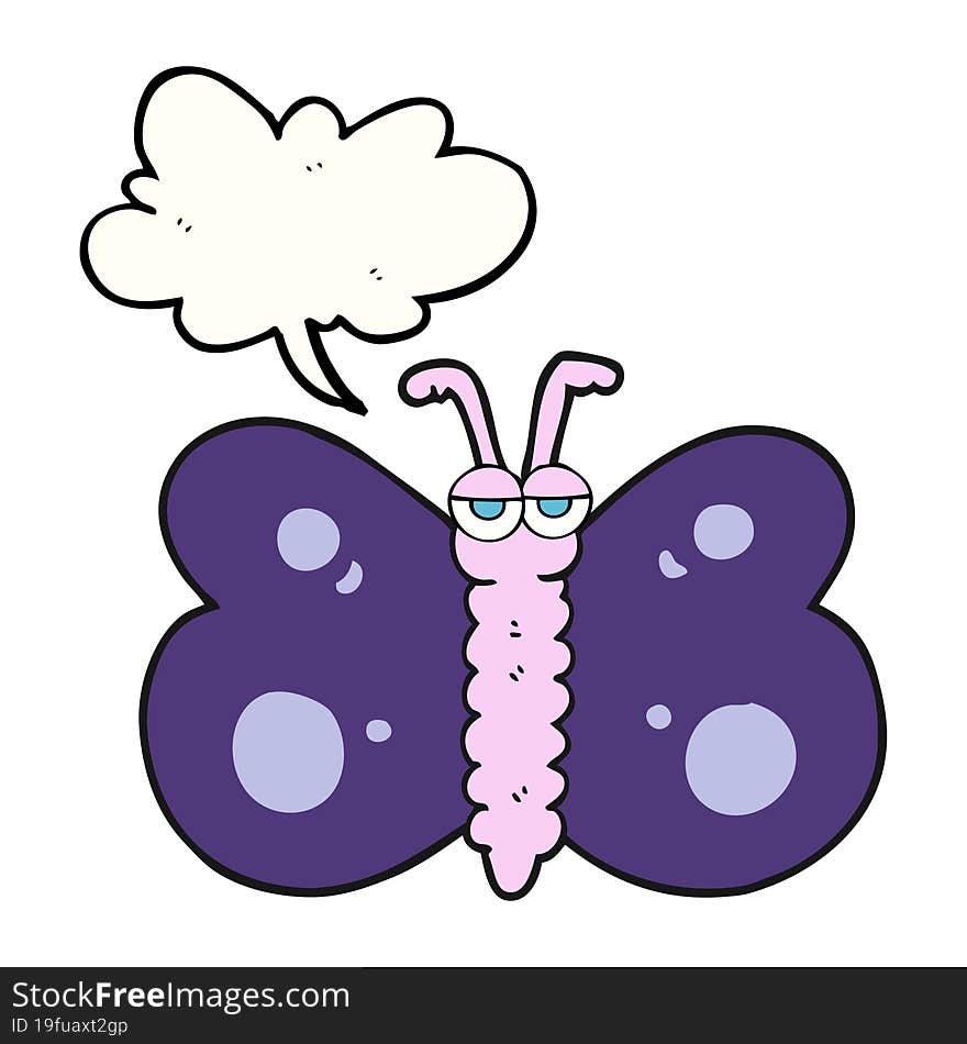 Speech Bubble Cartoon Butterfly