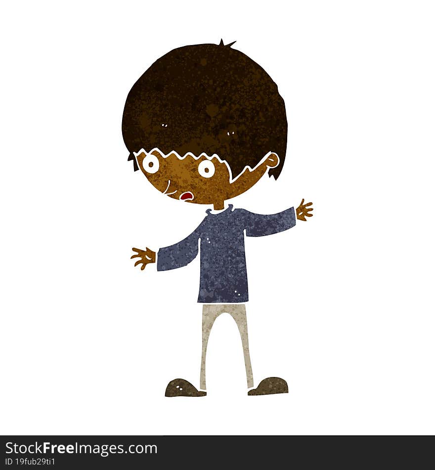 cartoon boy with outstretched arms