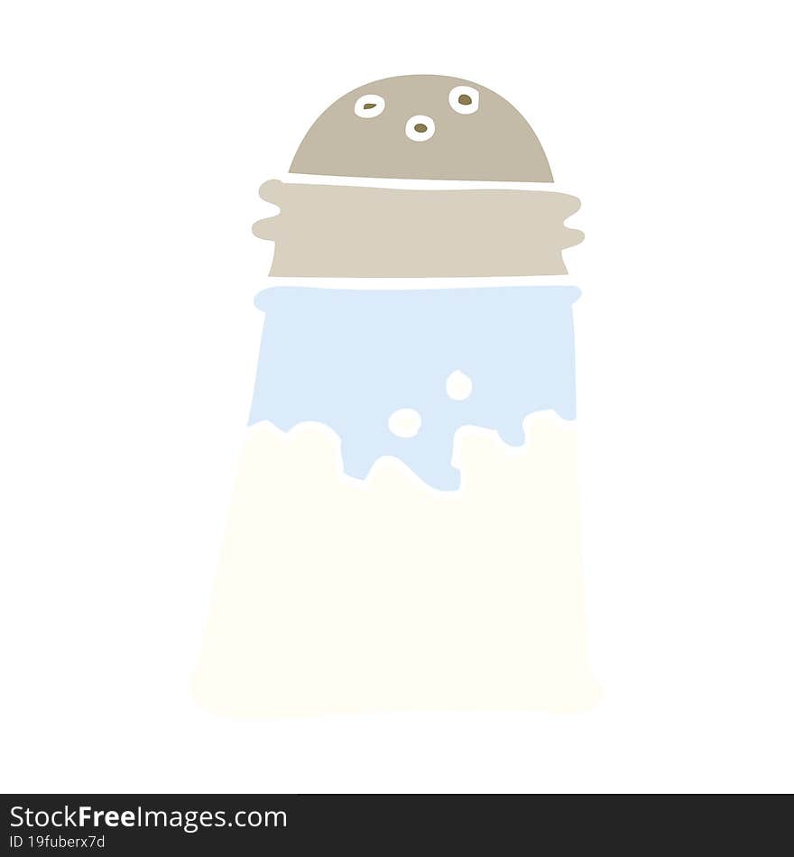 Flat Color Illustration Cartoon Salt Shaker