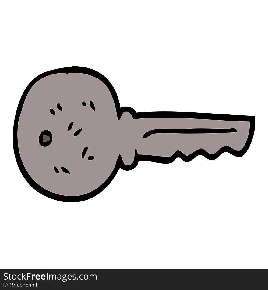 cartoon doodle metal key