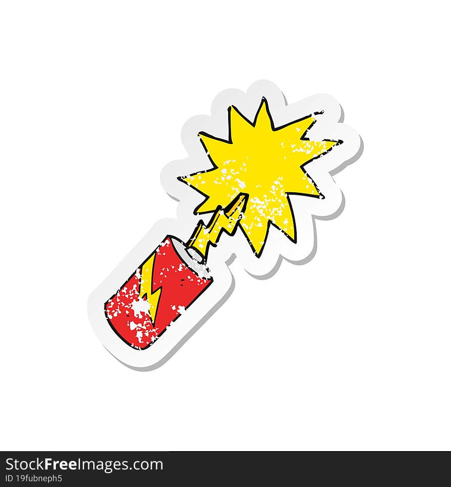 retro distressed sticker of a cartoon battery