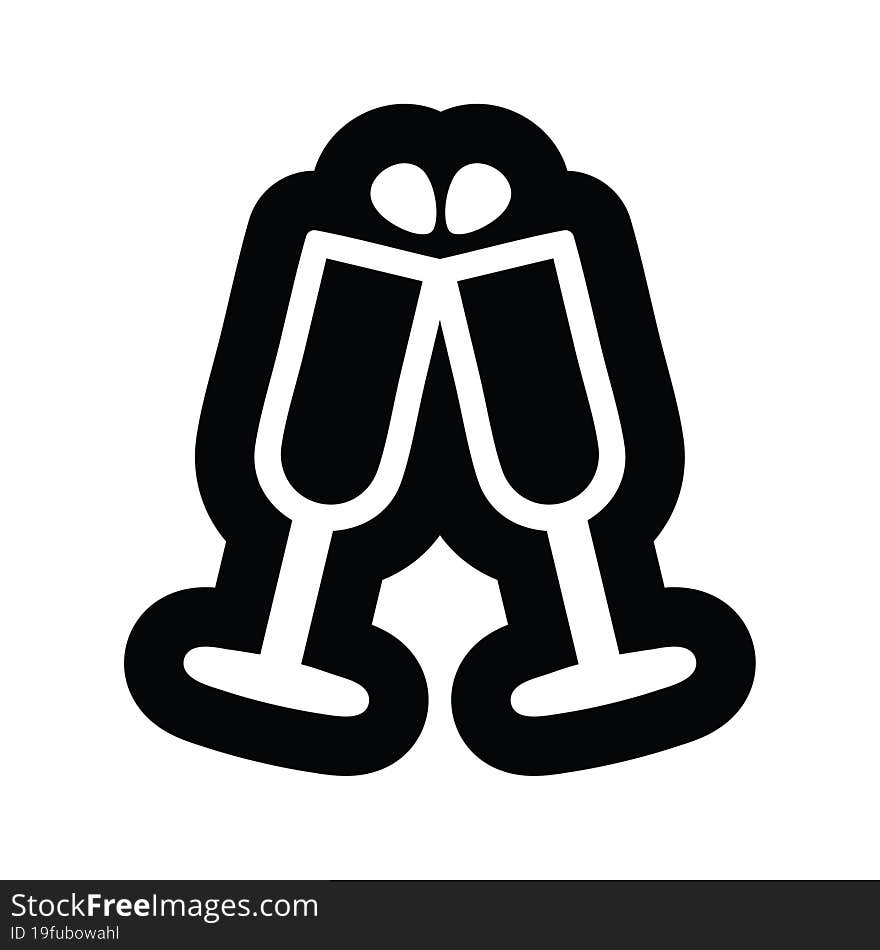 raised glasses icon symbol