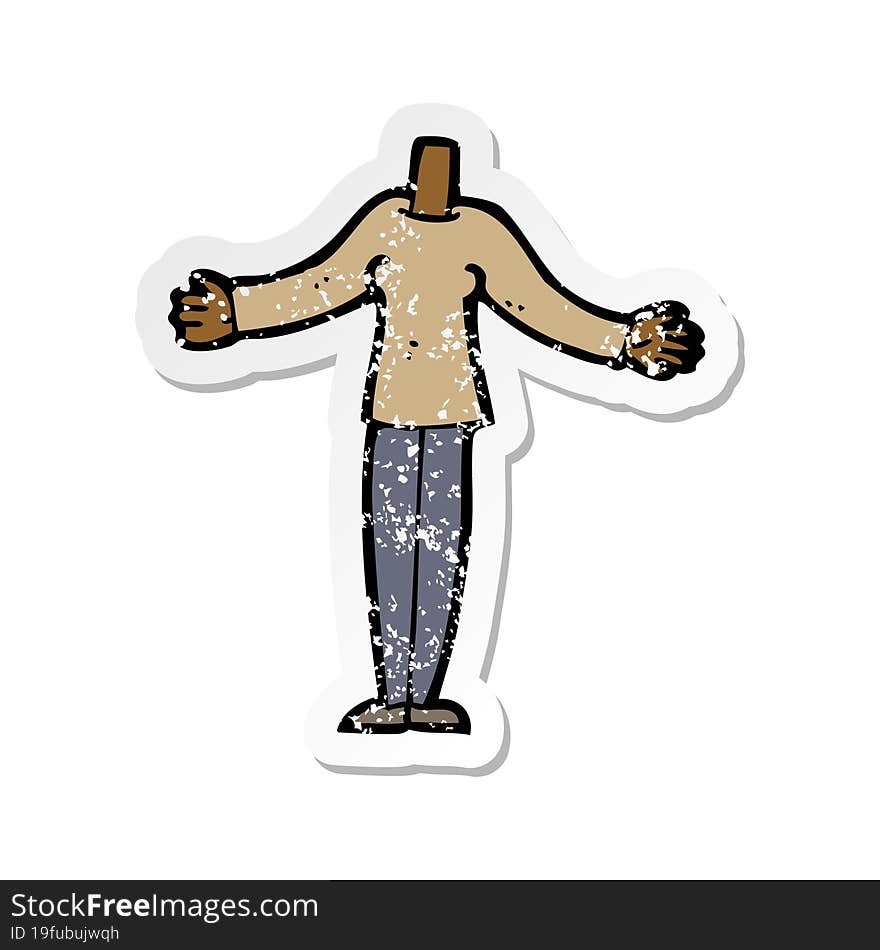 retro distressed sticker of a cartoon female body