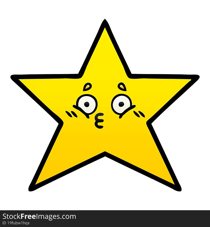 Gradient Shaded Cartoon Gold Star